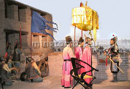 The Jingtai Emperor inspects the defense works of Beijing